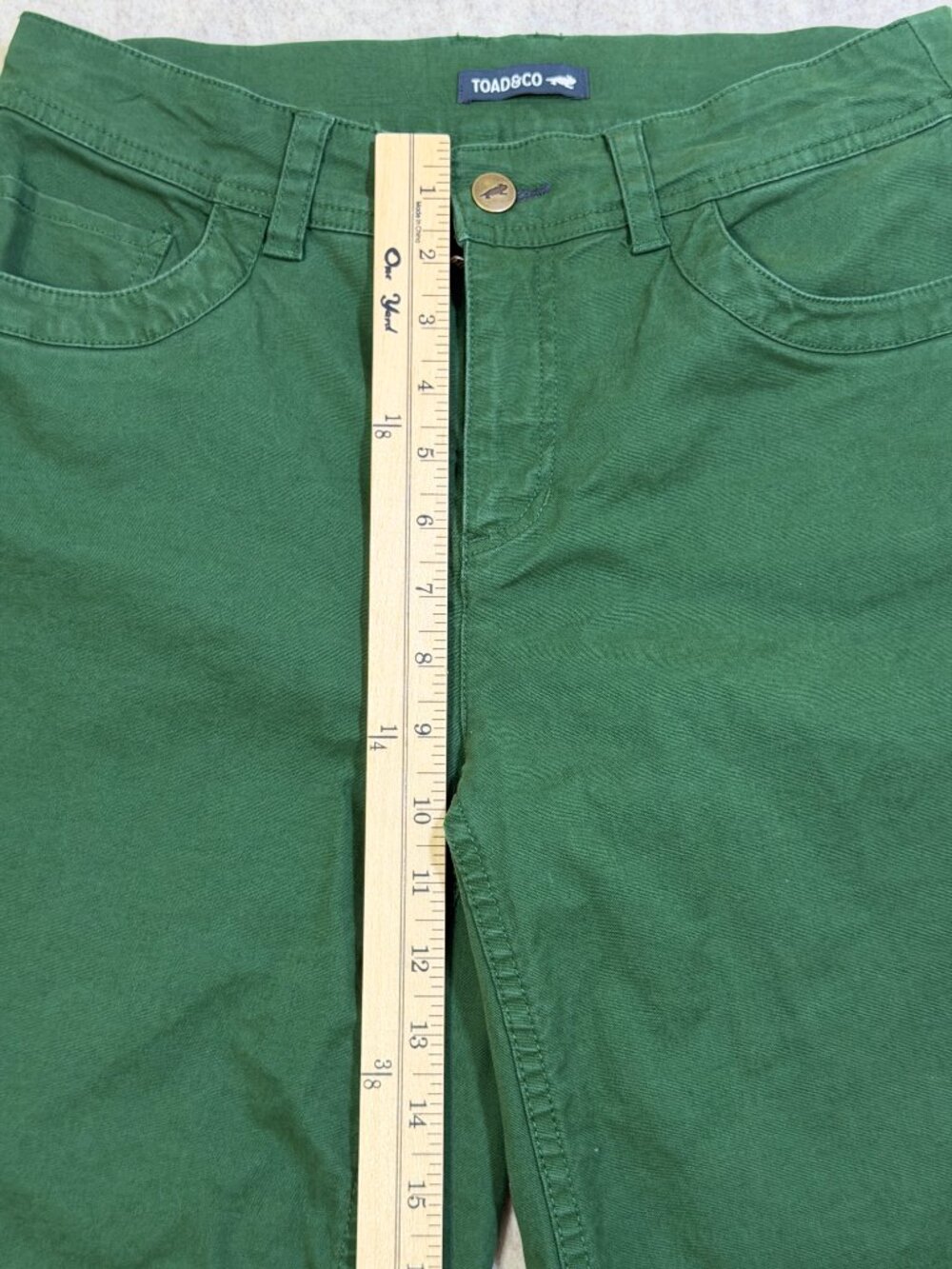 Toad&Co Earthworks Wide Leg Crop Pants Green Tencel Organic Cotton Size 6 - Picture 9 of 11
